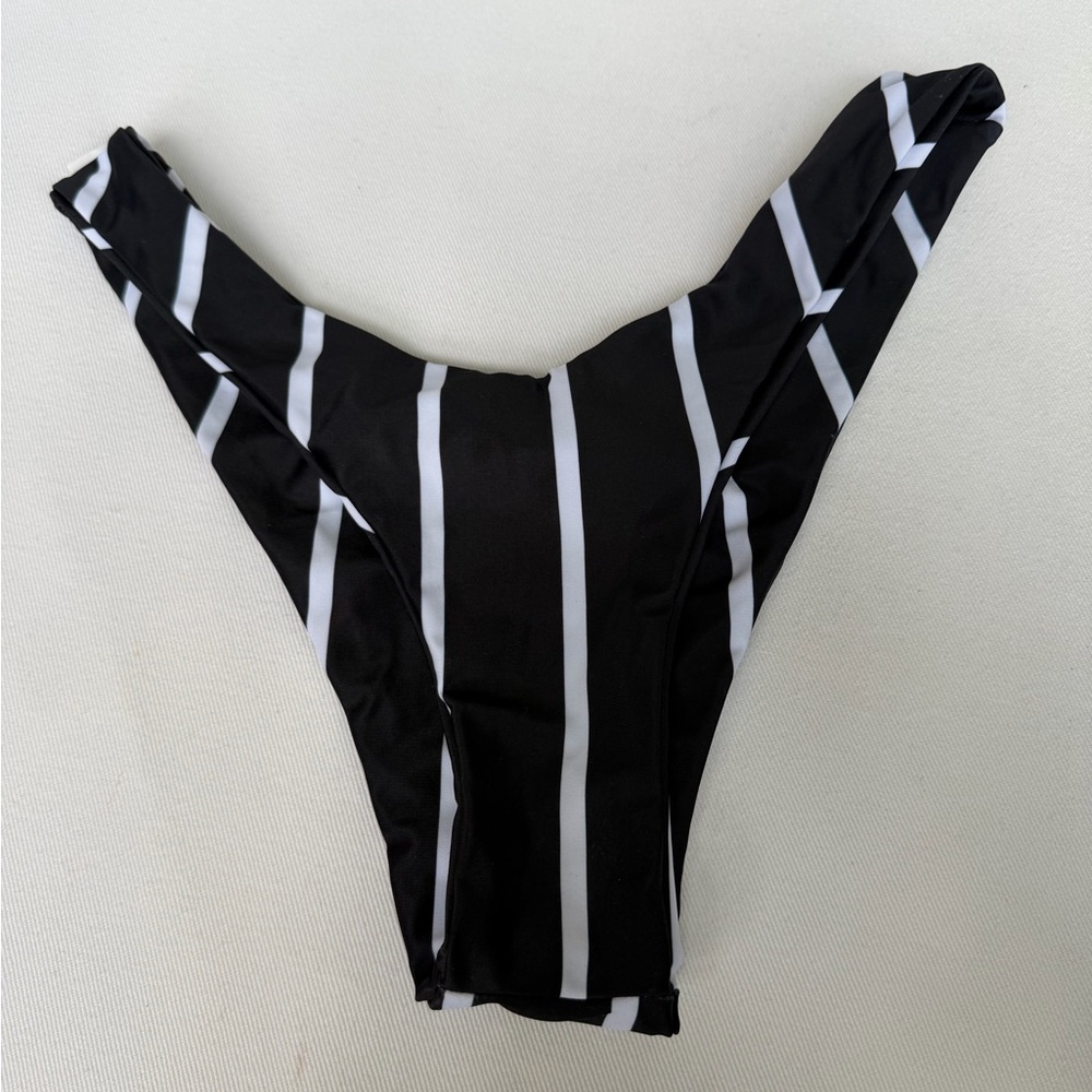 Black and White Striped Bikini Bottom